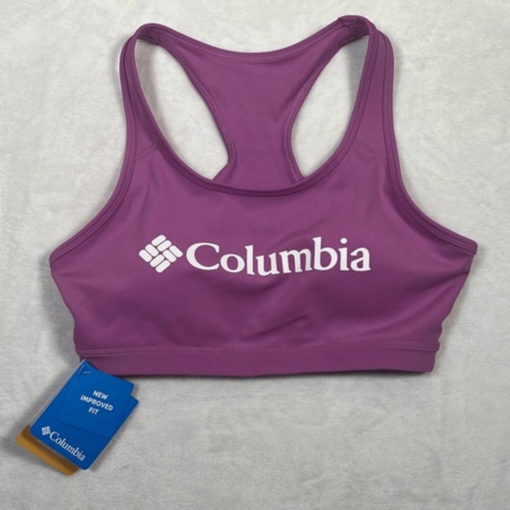 Columbia Women 1 Pack Classic Logo Racerback Omni‎ Wick Bra Size M Sport Bra New